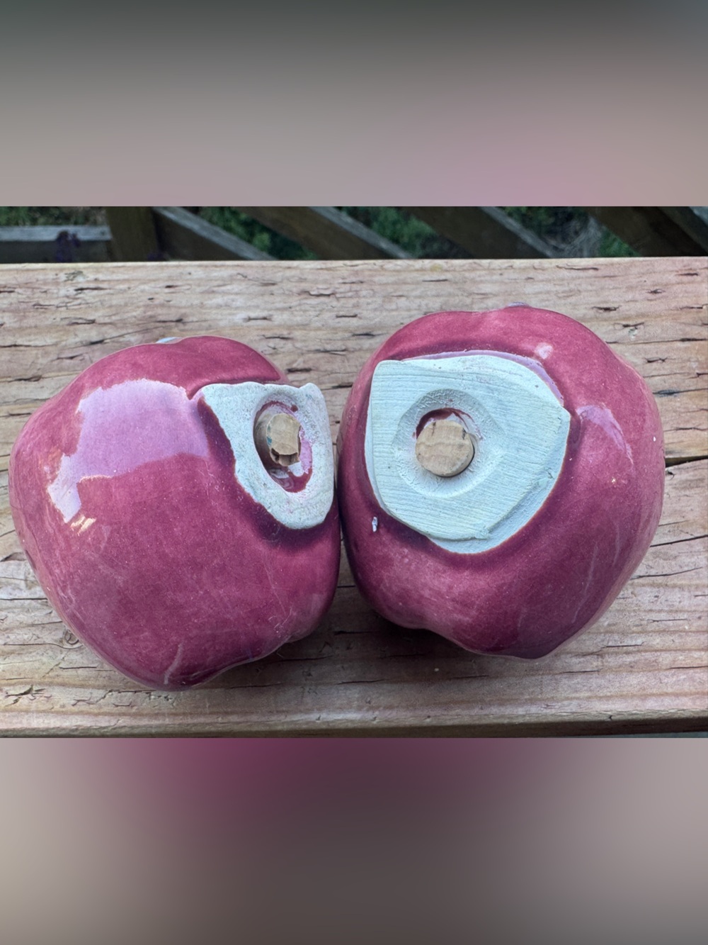 Ceramic Apple Salt and Pepper Shaker Set - Picture 3 of 3